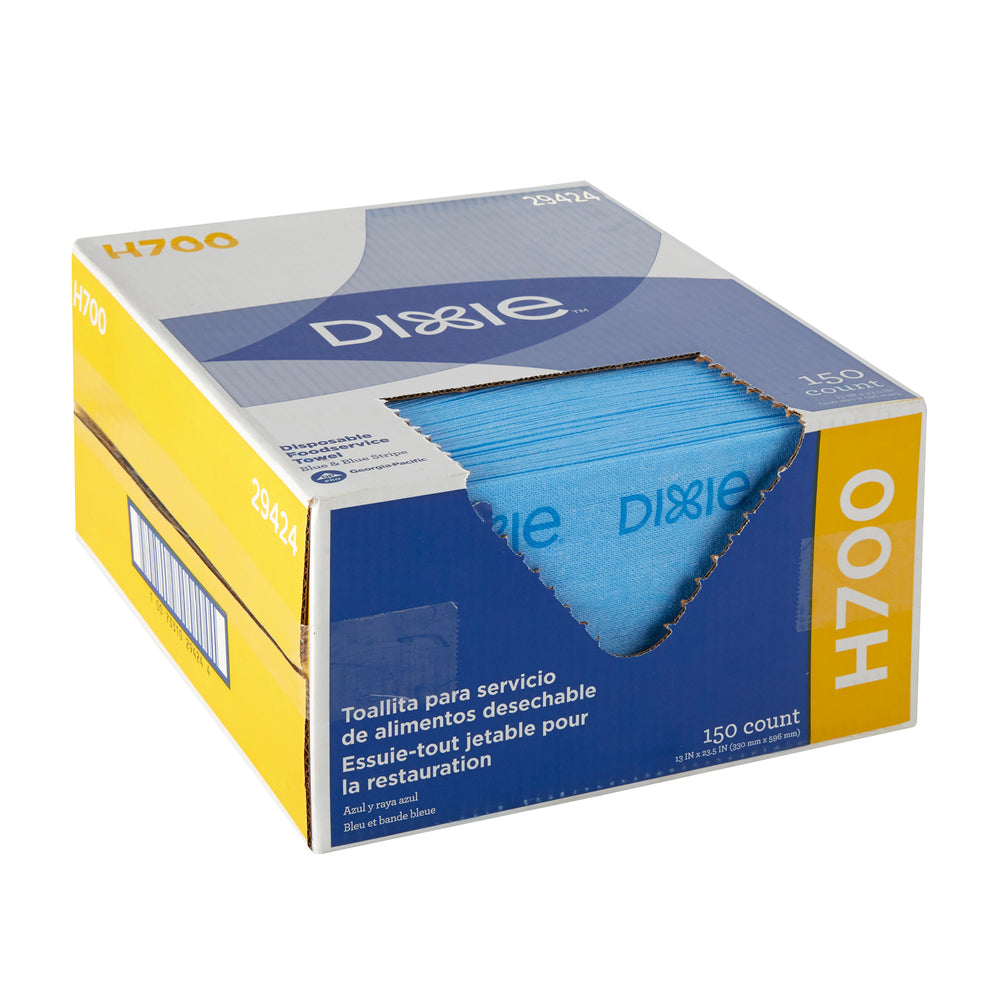 מגבות שירות מזון חד פעמיות DIXIE® H700 מאת GP PRO (ג'ורג'יה-פסיפיק), פס כחול כחול, 150 מגבות בקופסה