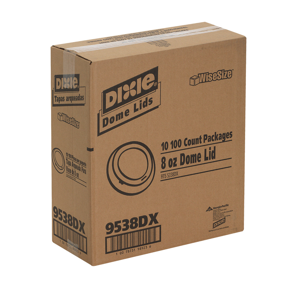 מכסי כוס חמה מפלסטיק DIXIE® DOME מבית GP PRO (ג'ורג'יה פסיפיק), קטנים, לבנים, 1,000 מכסים לכל מארז