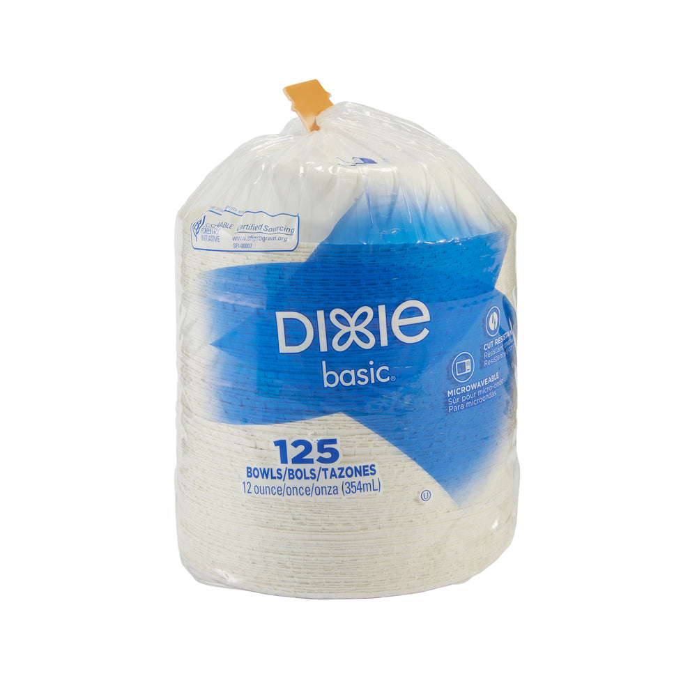 קערות נייר DIXIE BASIC® 12 OZ מבית GP PRO (ג'ורג'יה פסיפיק), לבן, 1000 קערות לכל מארז