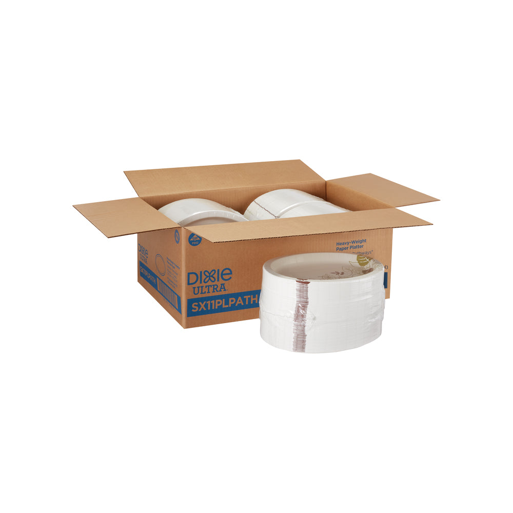 מגשי נייר גדולים עבים במיוחד של DIXIE ULTRA® מבית GP PRO (ג'ורג'יה-פסיפיק), איור עלים®, 500 מגשים לכל מארז