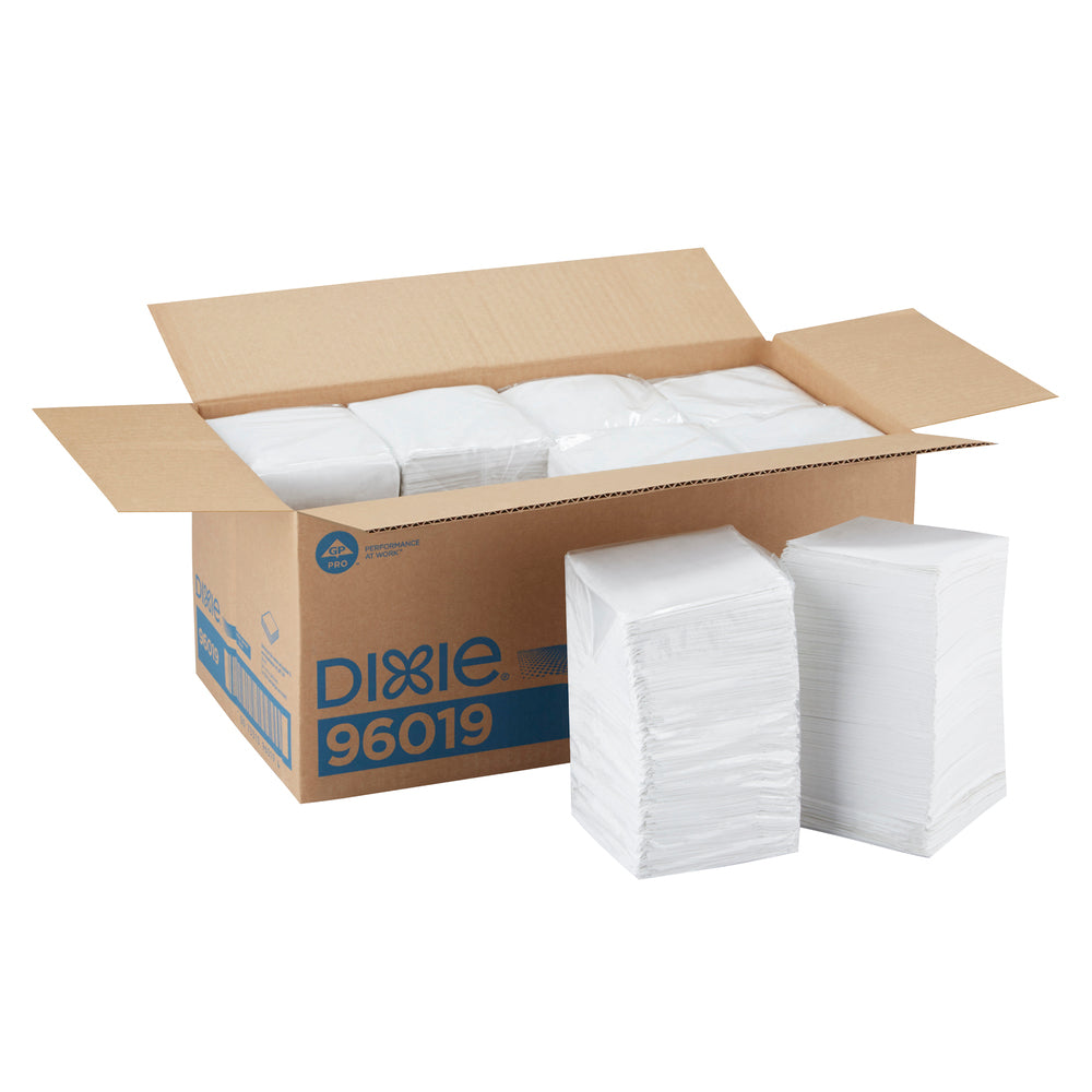 מפית משקאות DIXIE® קיפול 1/4 שכבה אחת מבית GP PRO (ג'ורג'יה פסיפיק), 9.5 על 9.5 אינץ', לבן, (8 חבילות של 500 מפיות סהכ 4000 מפיות)