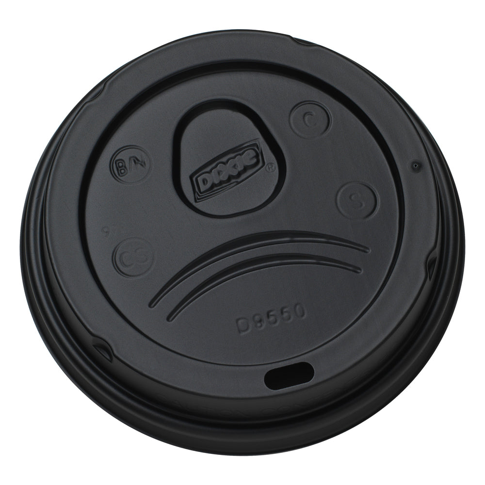 מכסי כוס חמה מפלסטיק DIXIE® DOME מבית GP PRO (ג'ורג'יה פסיפיק), X-LARGE, שחור, 1,000 מכסים לכל מארז