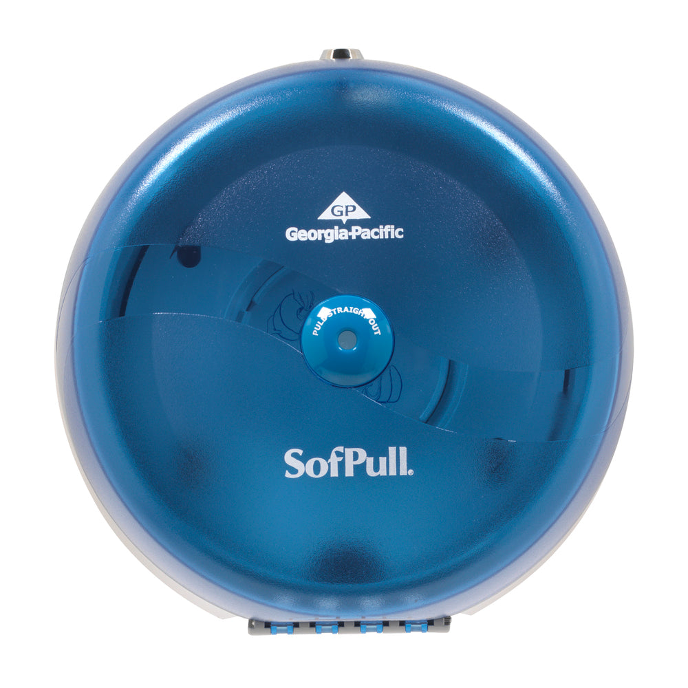 מתקן נייר טואלט בעל קיבולת גבוהה גליל 1 של SOFPULL® CENTERPULL מבית GP PRO (ג'ורג'יה פסיפיק), כחול, מתקן אחד