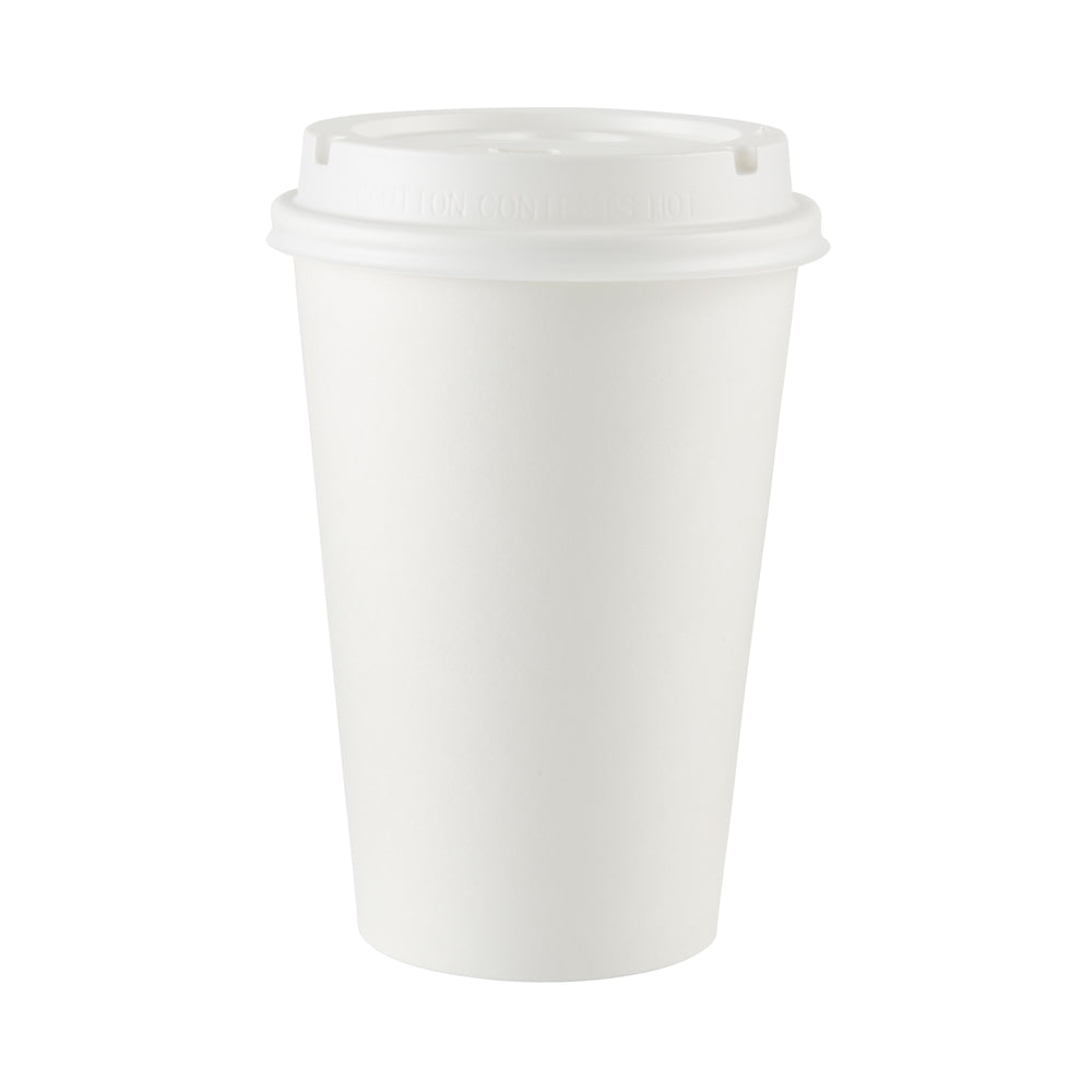 כוסות חמות מנייר DIXIE® 16 OZ מבית GP PRO (ג'ורג'יה פסיפיק), מתאימות למכסים גדולים, לבן, 1,000 כוסות לכל מארז