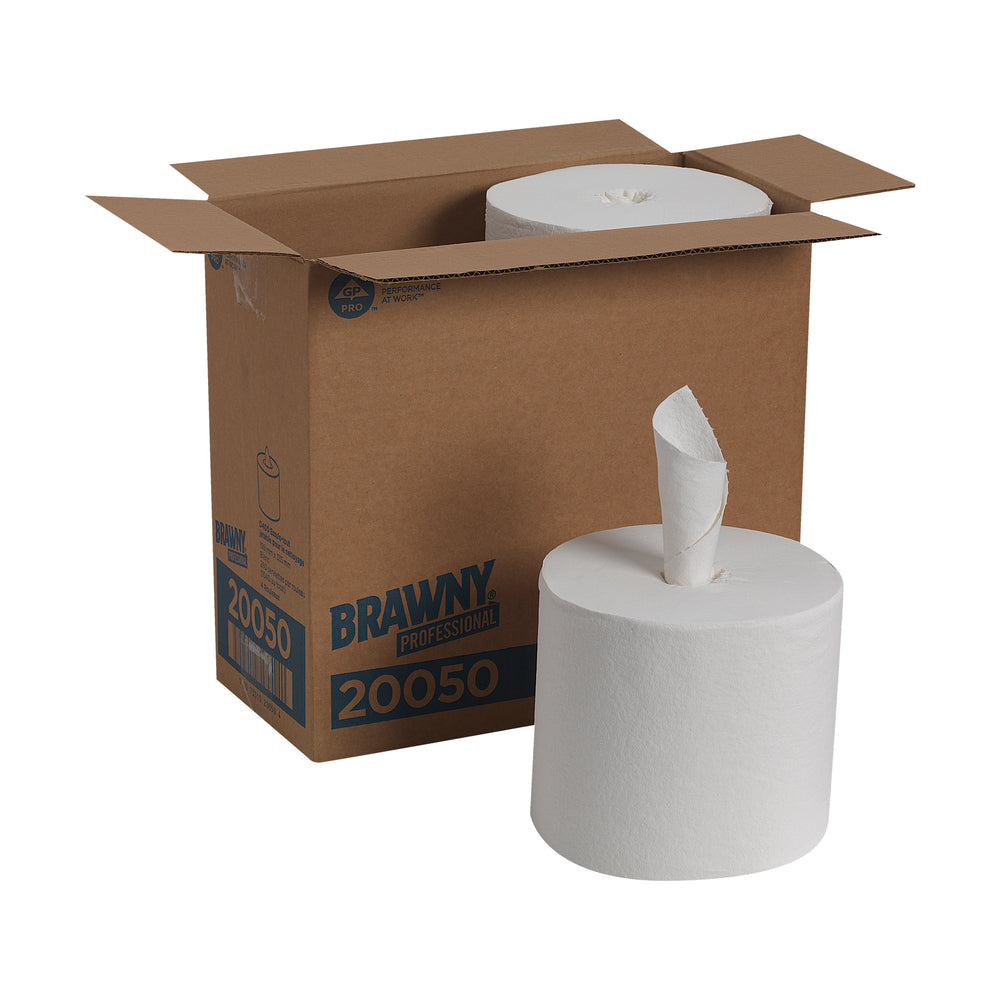 מגבות ניקוי חד פעמיות BRAWNY® PROFESSIONAL D400 מבית GP PRO (ג'ורג'יה פסיפיק), לבן, (4 גלילים של 218.76 מטר סהכ 875.03 מטר) 1040 מגבות למארז