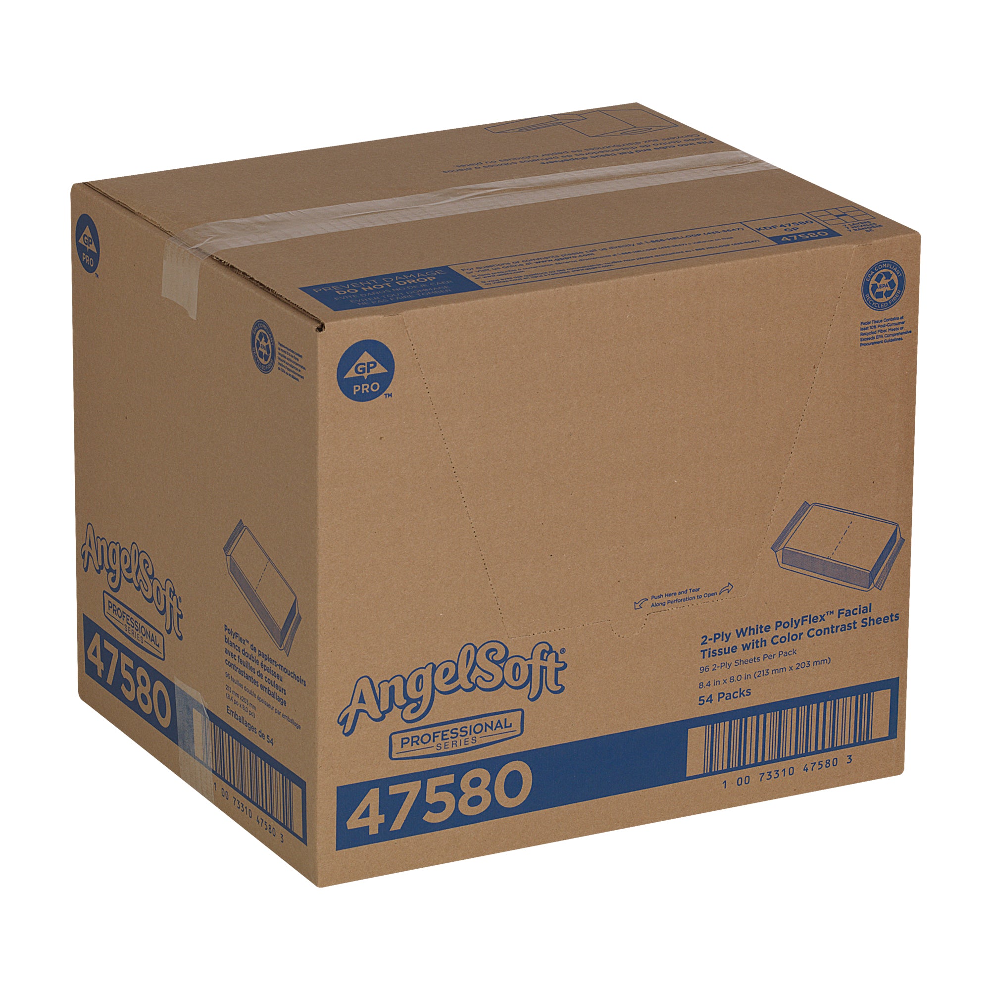 רקמת פנים מהסדרה המקצועית של ®Angel Soft Professional דו-שכבתית של GP PRO (ג'ורג'יה פסיפיק), (54 חבילות של 96 גליונות סהכ 5,184 גליונות)