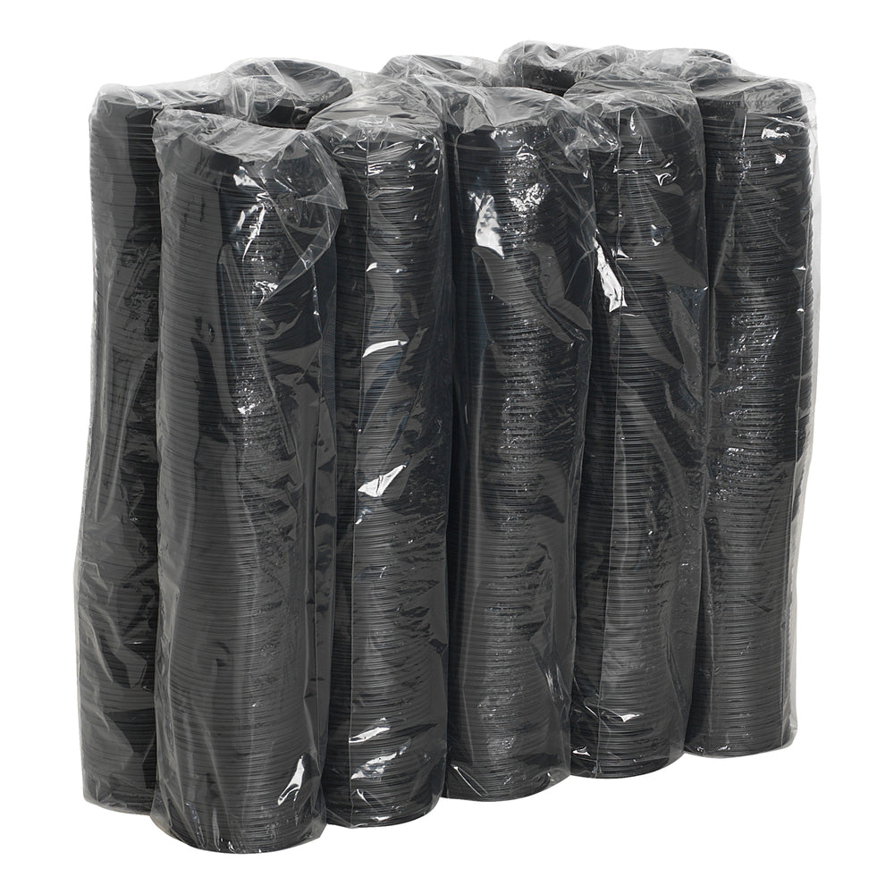 מכסי כוס חמה מפלסטיק DIXIE® DOME מבית GP PRO (ג'ורג'יה פסיפיק), בינוניים, שחורים, 1,000 מכסים לכל מארז, (10 שרוולים של 100 מכסים סהכ 1000 מכסים)