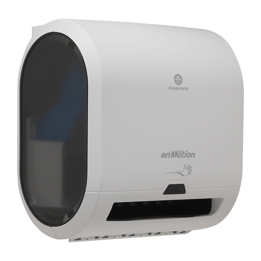 מתקן מגבות נייר אוטומטי ללא מגע בעל גליל אחד ENMOTION® IMPULS® 8 מבית GP PRO (ג'ורג'יה פסיפיק), לבן, מתקן אחד