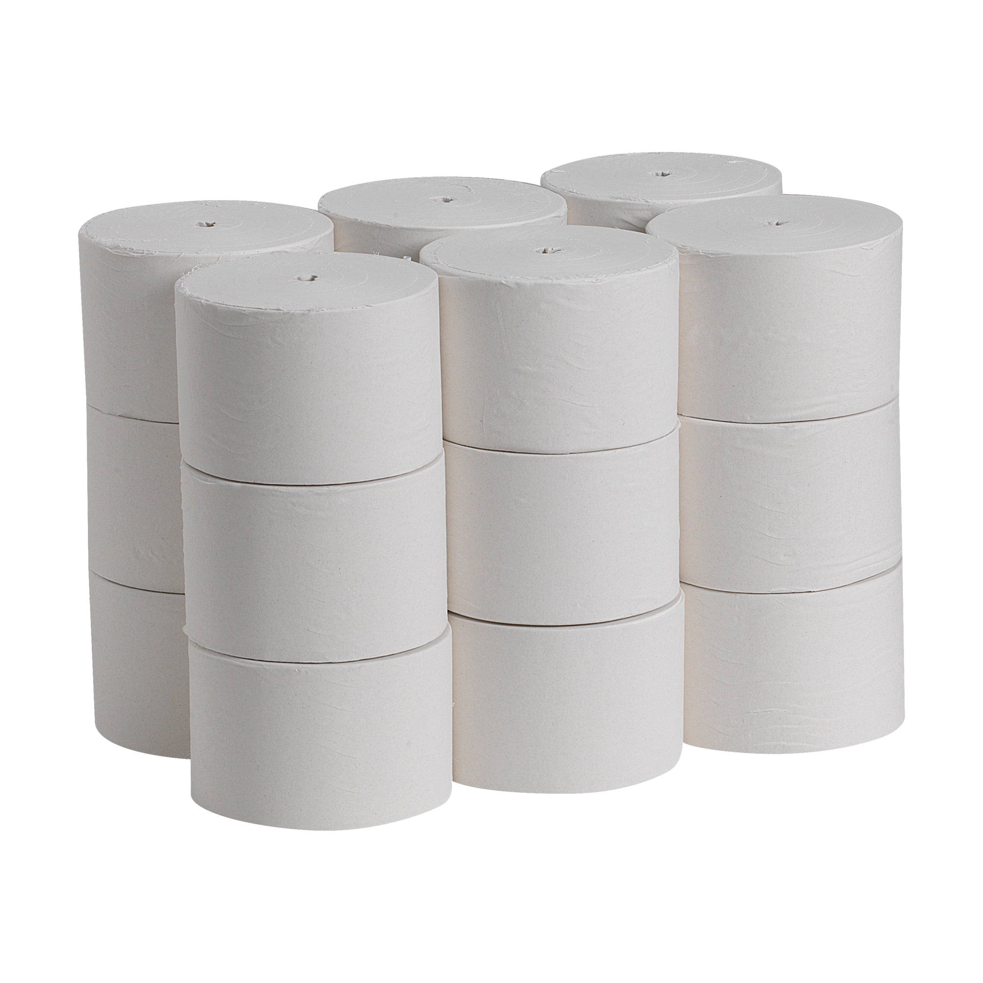 נייר טואלט ממוחזר חד שכבתי Compact® ללא ליבות, לבן, (18 גלילים של 304.80 מטרים סהכ 5486.40 מטרים) 54,000 גליונות למארז