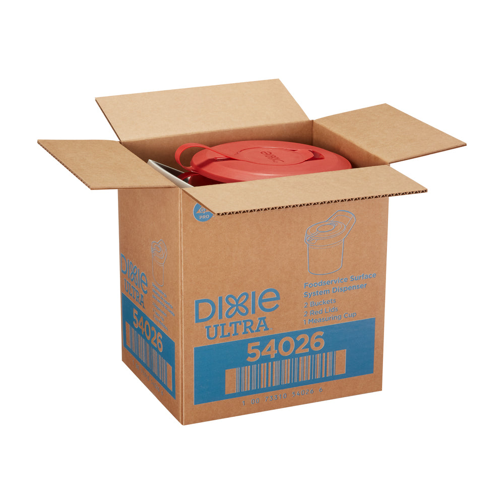 מתקן ניגוב מערכת המשטח DIXIE ULTRA™ לשירותי מזון מבית GP PRO, לבן, 2 מתקנים, 2 מכסים וכוס מדידה/מארז אחד
