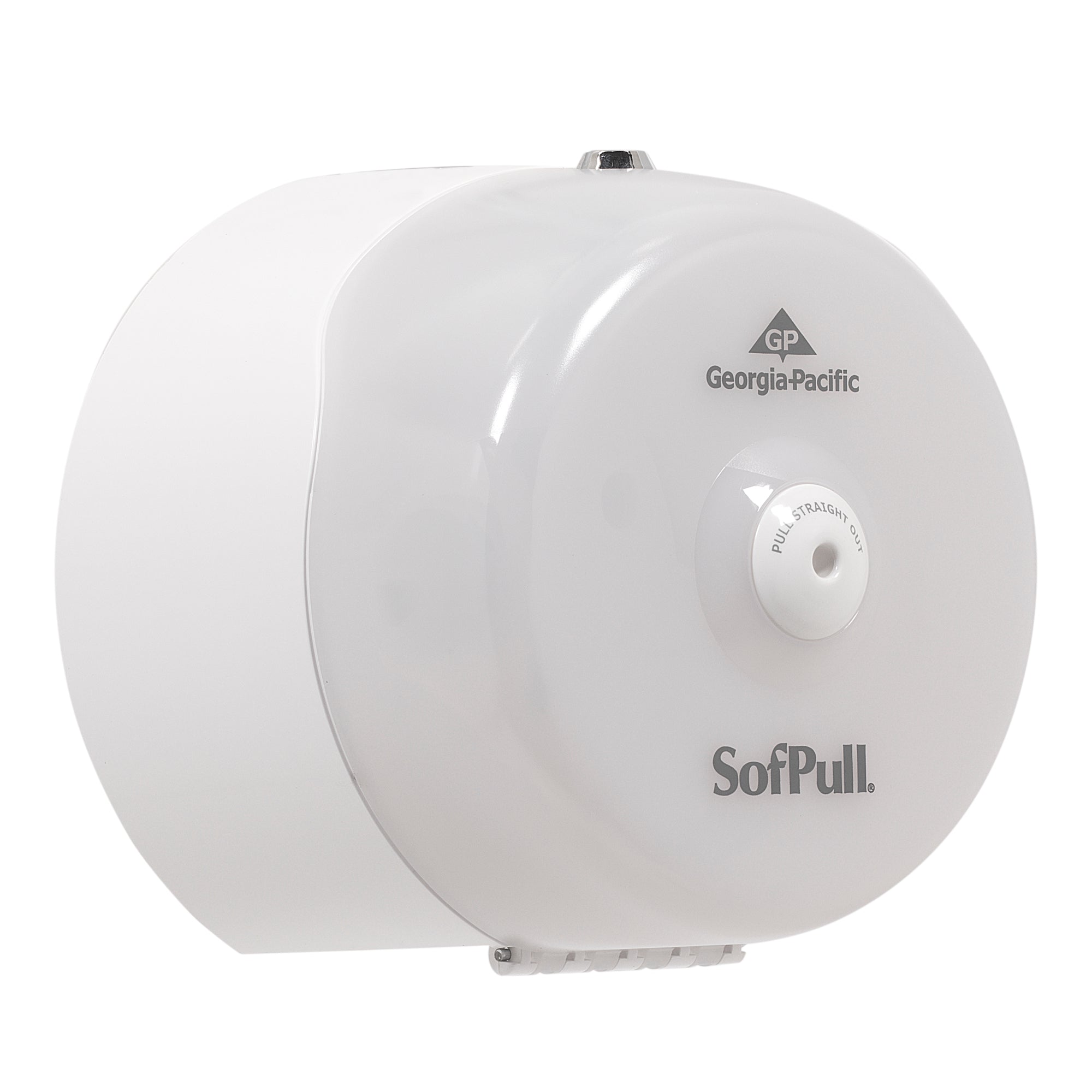 מתקן נייר טואלט מיני גליל 1 של SOFPULL® CENTERPULL מבית GP PRO (ג'ורג'יה פסיפיק), לבן, מתקן אחד