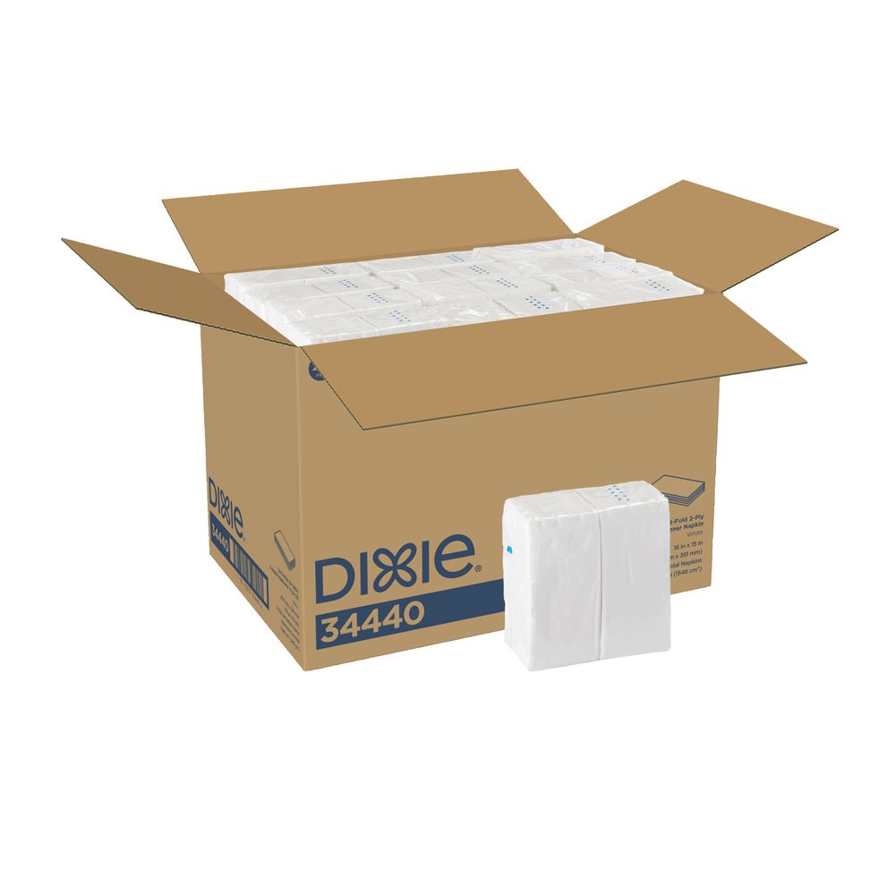 מפית ארוחת ערב 2 שכבות GP PRO DIXIE, קיפול 1/8, לבן, 3024 מפיות למארז