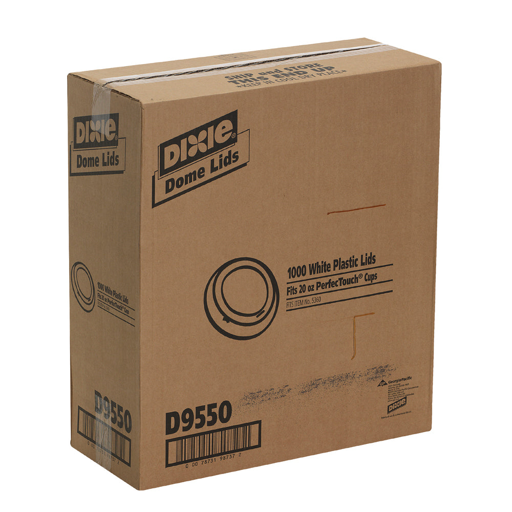 מכסי כוס חמה מפלסטיק DIXIE® DOME מבית GP PRO (ג'ורג'יה פסיפיק), X-LARGE, לבן, 1,000 מכסים לכל מארז