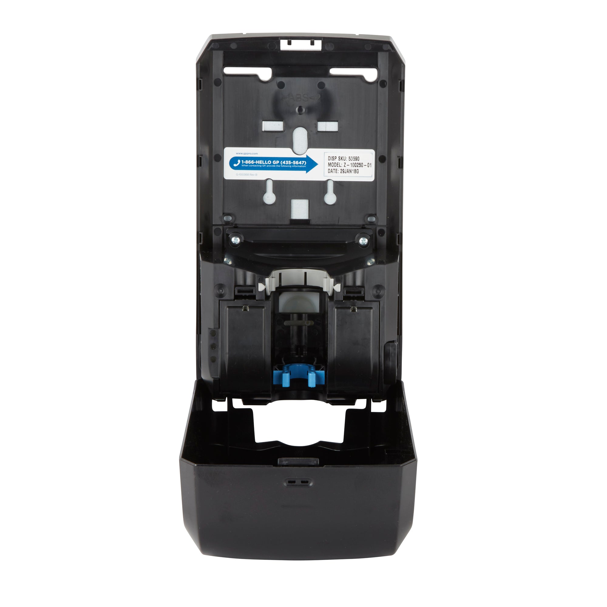 מתקן סבון וחיטוי אוטומטי ללא מגע PACIFIC BLUE ULTRA™ מאת GP PRO (ג'ורג'יה פסיפיק), שחור, מתקן אחד