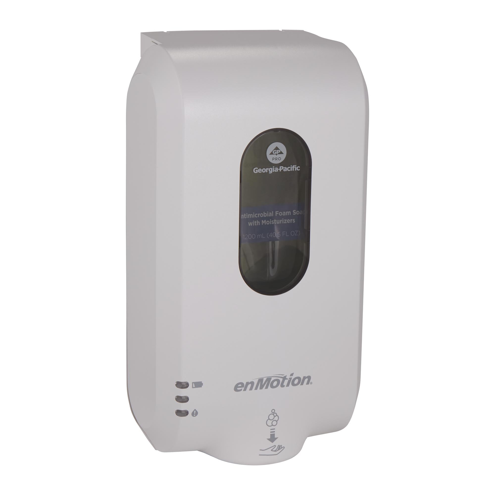 מתקן סבון וחיטוי אוטומטי ללא מגע ENMOTION® GEN2 מאת GP PRO (ג'ורג'יה פסיפיק), לבן, מתקן אחד