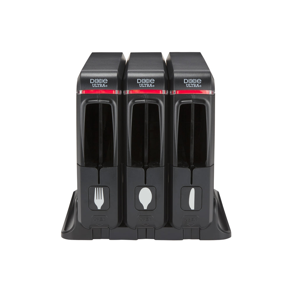 מתקן לסכום עטוף מסדרת DIXIE ULTRA® SMARTSTOCK® מבית GP PRO, אריזה משולשת, שחור, 1 כל אחד: מזלג, כף וסכין