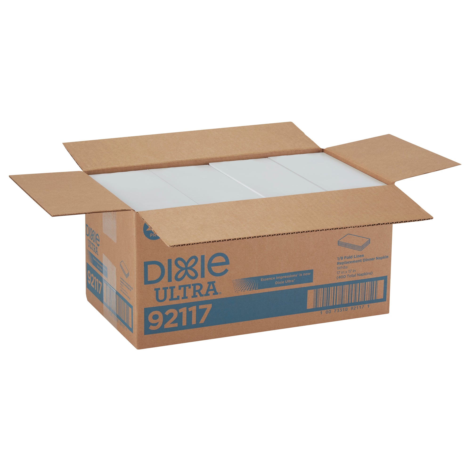 מפית ארוחת ערב של DIXIE ULTRA® קיפול 1/8 17 ˟ 17 אינץ', לבן, 400 מפיות לכל מארז