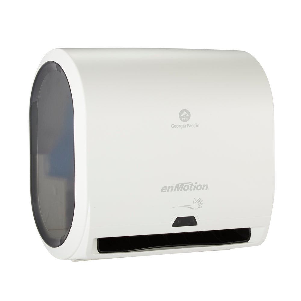 מתקן מגבות נייר אוטומטי ללא מגע עם גליל אחד ENMOTION® IMPULS® 10 מבית GP PRO (ג'ורג'יה פסיפיק), לבן, מתקן אחד