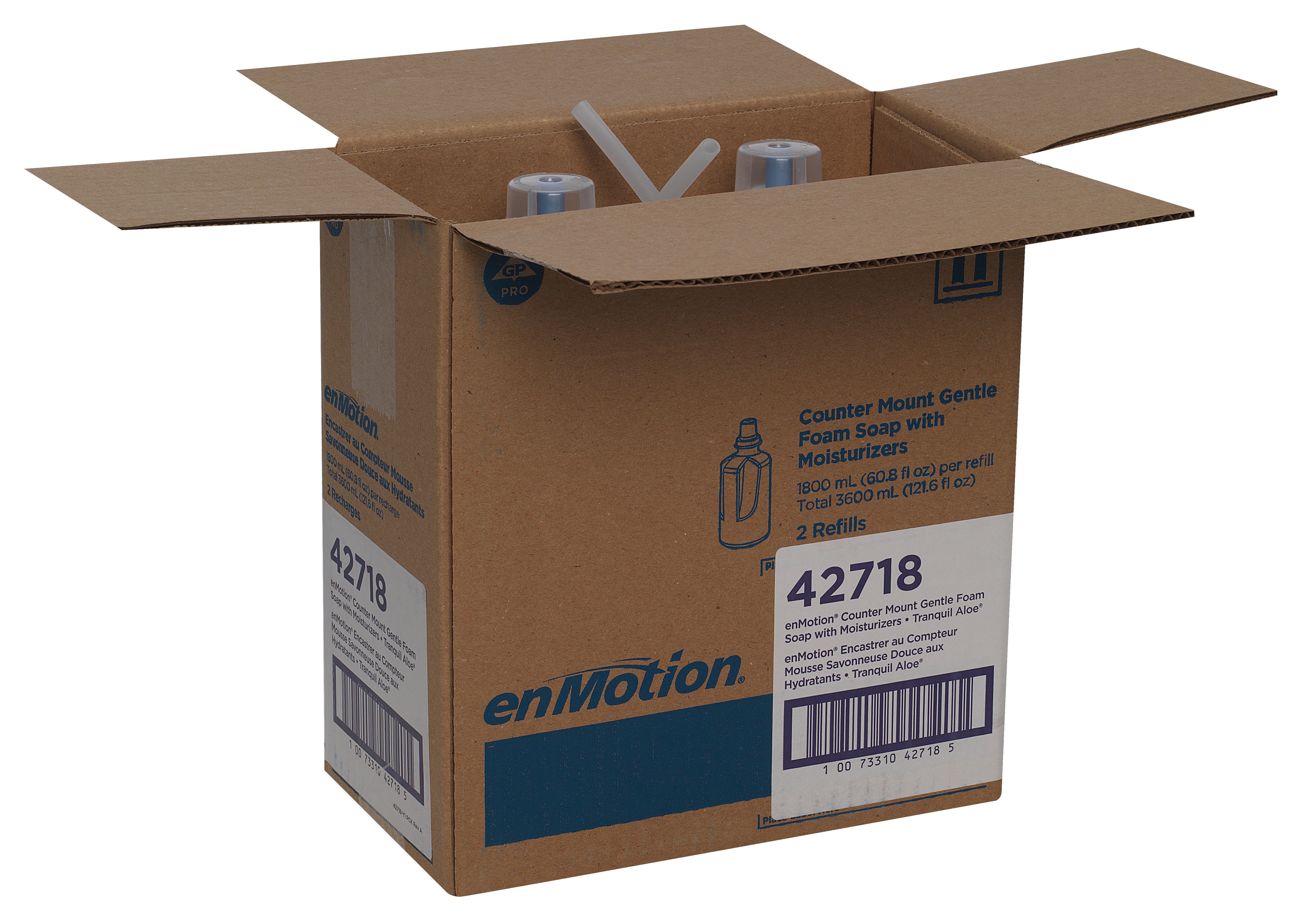 מילוי למתקן סבון שולחני ENMOTION® מבית GP PRO (ג'ורג'יה פסיפיק), אלוורה שלווה, (2 בקבוקים של 1,800 mL סהכ 3,600 mL)