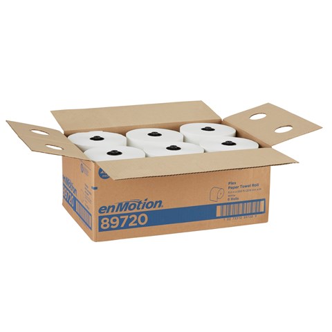 גלילי מגבות נייר ENMOTION® FLEX מבית GP PRO (ג'ורג'יה פסיפיק), לבן, (6 גלילים של 167.64 מטרים סהכ 1,005.84 מטרים)