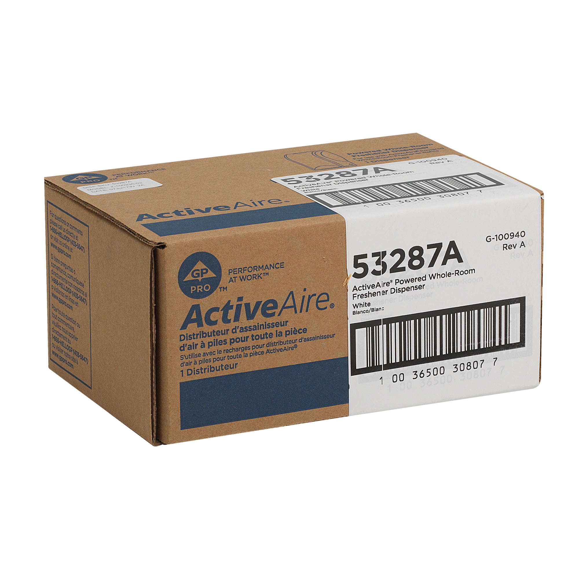 מתקן טיהור אוויר לחדר שלם מהמותג ACTIVEAIRE® מבית GP PRO (ג'ורג'יה פסיפיק), לבן, מתקן אחד