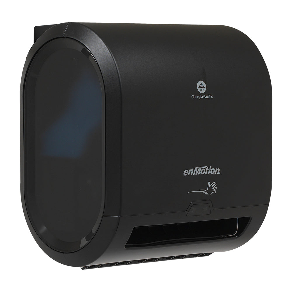 מתקן מגבות נייר אוטומטי ללא מגע בעל גליל אחד ENMOTION® IMPULS® 8 מבית GP PRO (ג'ורג'יה פסיפיק), שחור, מתקן אחד