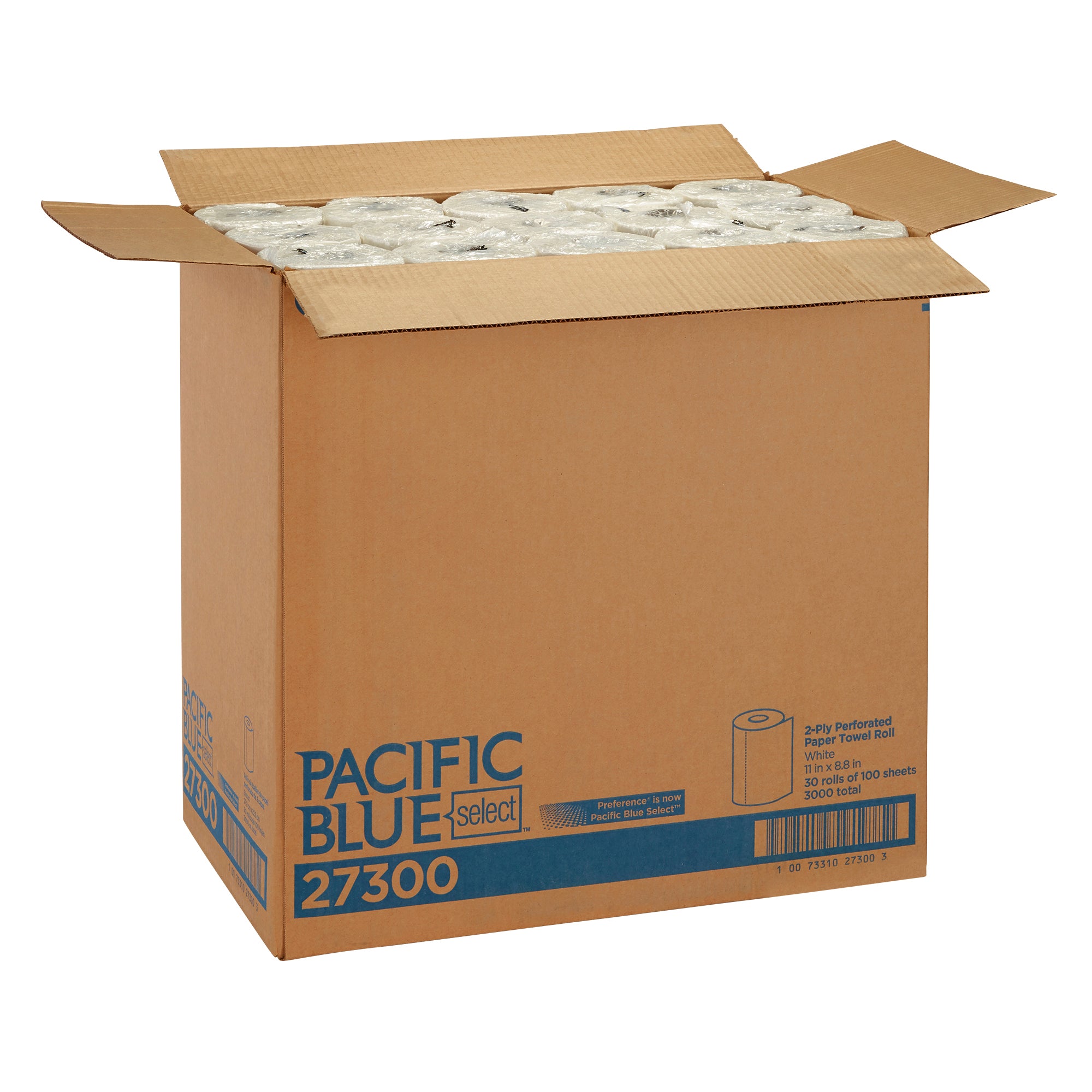 גליל מגבת נייר מחורר דו-שכבתי בPACIFIC BLUE SELECT™ של GP PRO (ג'ורג'יה פסיפיק), (30 גלילים של 22.35 מטרים סהכ 670.56 מטרים) 3,000 גליונות למארז