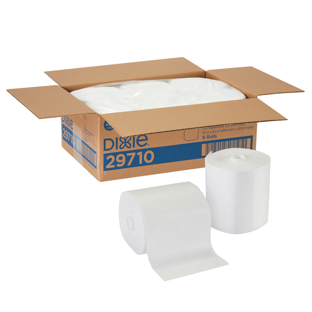 מילוי מערכת משטחי מזון חד פעמי DIXIE® QUAT מבית GP PRO (ג'ורג'יה פסיפיק), לבן, (6 גלילים של 164.59 מטרים סהכ 987.55 מטרים) 810 מגבות למארז