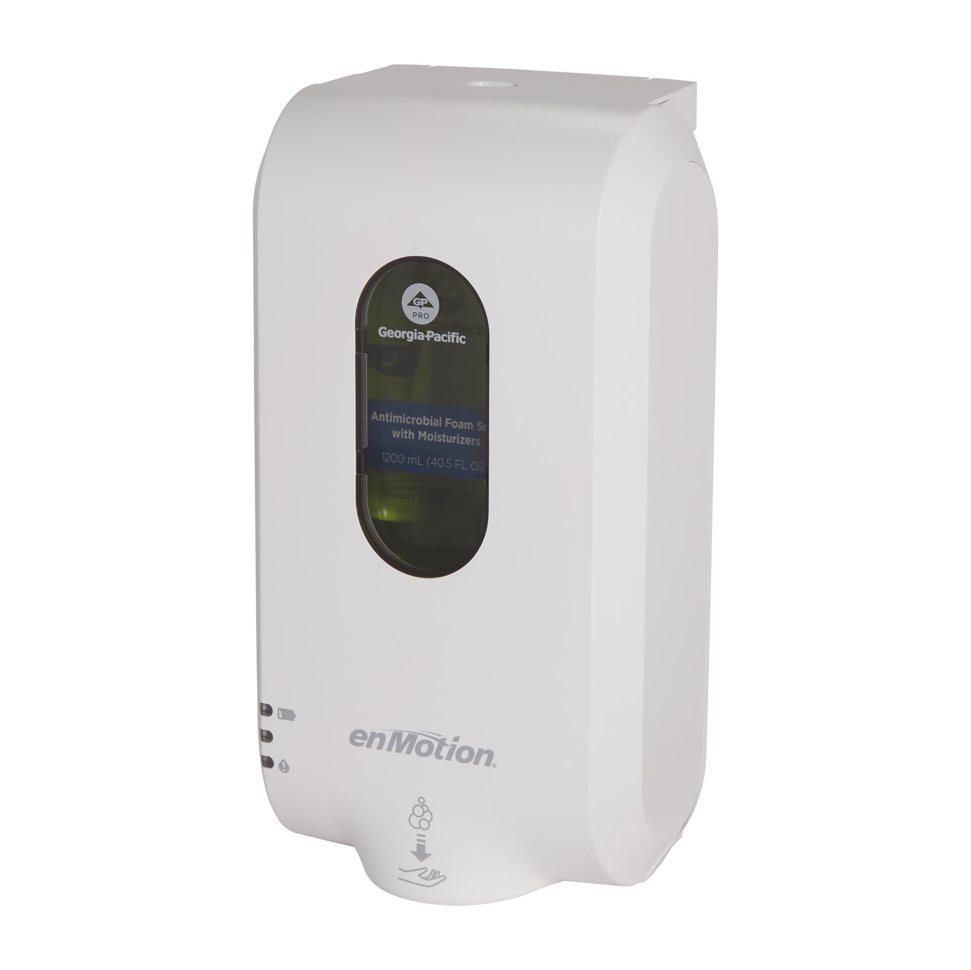 מתקן סבון וחיטוי אוטומטי ללא מגע ENMOTION® GEN2 מאת GP PRO (ג'ורג'יה פסיפיק), לבן, מתקן אחד
