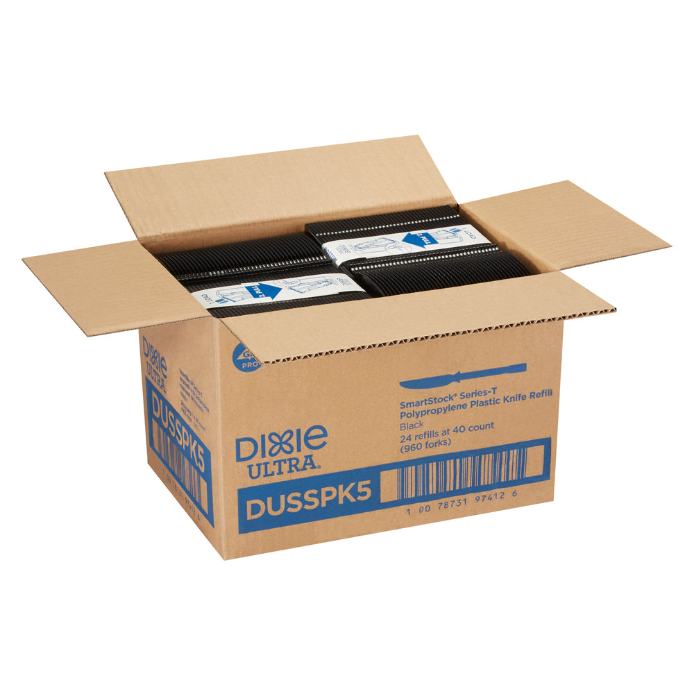 מילוי סכין מפוליפרופילן למתקן GP PRO DIXIE ULTRA® SMARTSTOCK® SERIES-T, שחור, 960 סכינים לכל מארז
