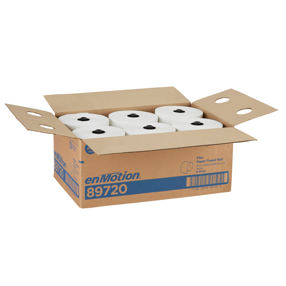 גלילי מגבות נייר ENMOTION® FLEX מבית GP PRO (ג'ורג'יה פסיפיק), לבן, (6 גלילים של 167.64 מטרים סהכ 1,005.84 מטרים)