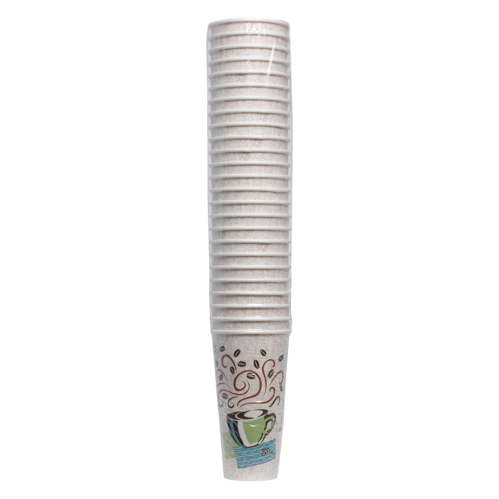 כוסות קפה חמות מנייר מבודדות DIXIE® PERFECTOUCH® 20 OZ מבית GP PRO (ג'ורג'יה פסיפיק), מתאימות למכסים גדולים, ערפל קפה, 500 כוסות לכל מארז