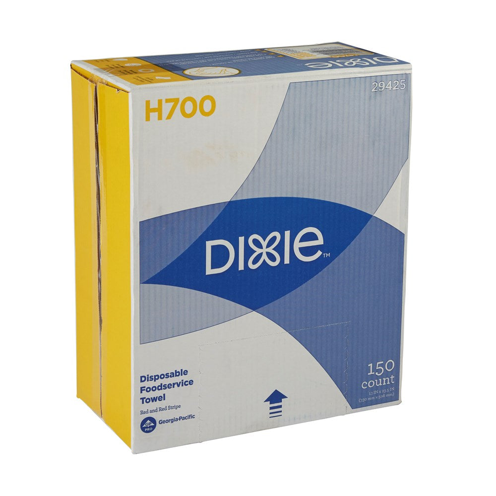 מגבות שירות מזון חד פעמיות DIXIE® H700 מאת GP PRO (ג'ורג'יה-פסיפיק), פס אדום אדום, 150 מגבות בקופסה