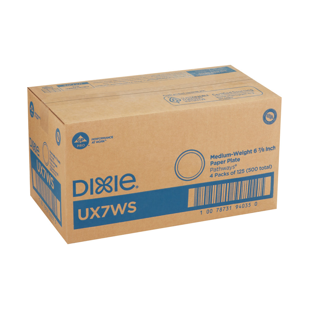 צלחות נייר עבות (IN 6 7/8) מסדרת DIXIE® מאת GP PRO (ג'ורג'יה-פסיפיק), איור עלים®, 500 צלחות לכל מארז