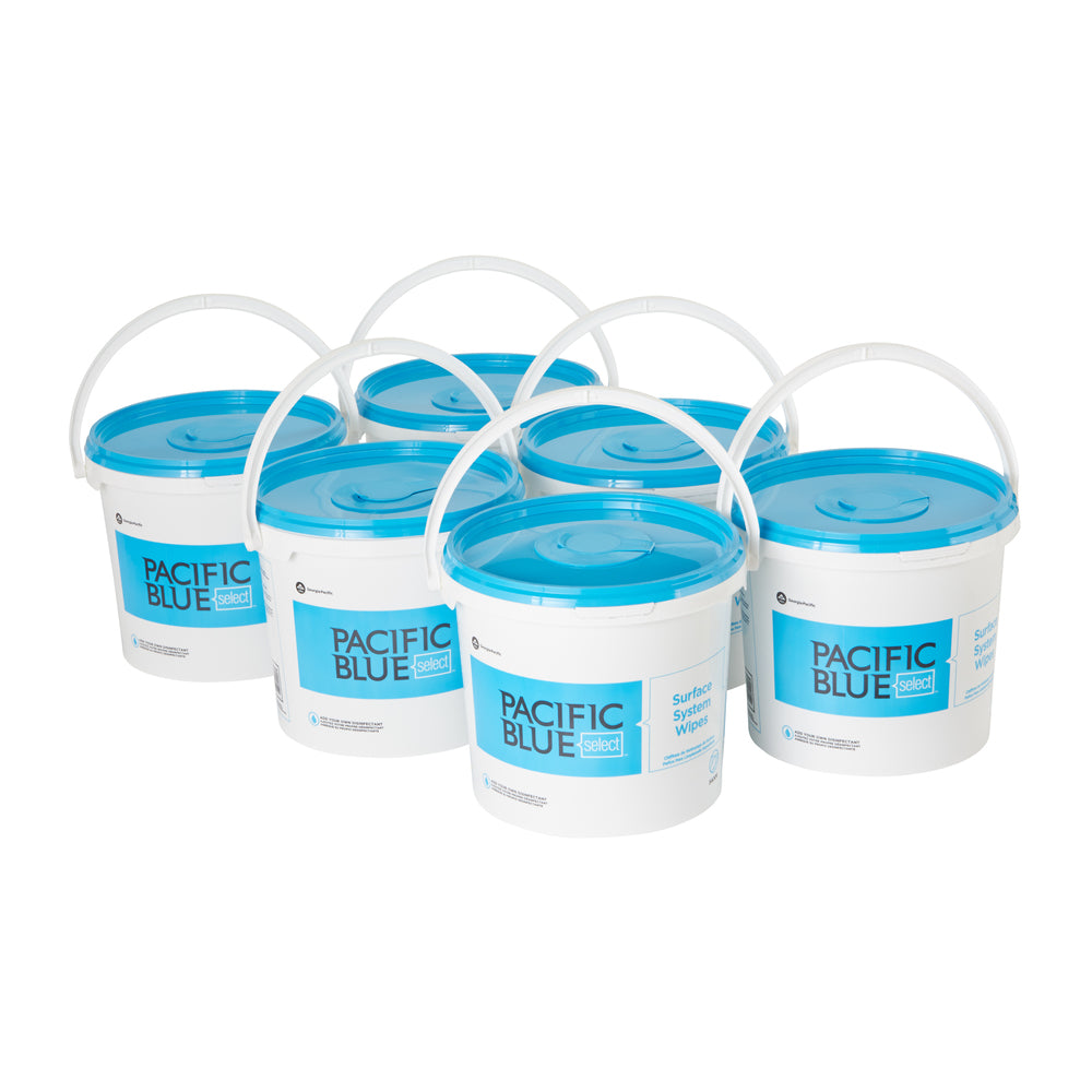 דלי מערכת משטח PACIFIC BLUE BASIC™ מבית GP PRO (ג'ורג'יה פסיפיק), לבן, 6 דליים לכל מארז