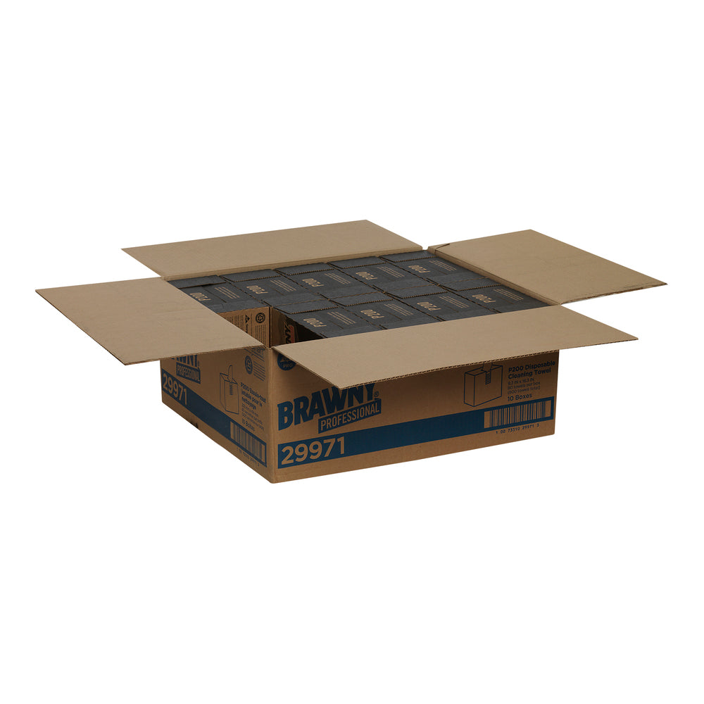 מגבות ניקוי חד פעמיות BRAWNY® PROFESSIONAL P300 מבית GP PRO (ג'ורג'יה פסיפיק), קופסה גבוהה, חום, (10 קופסאות של 80 מגבות סהכ 800 מגבות)