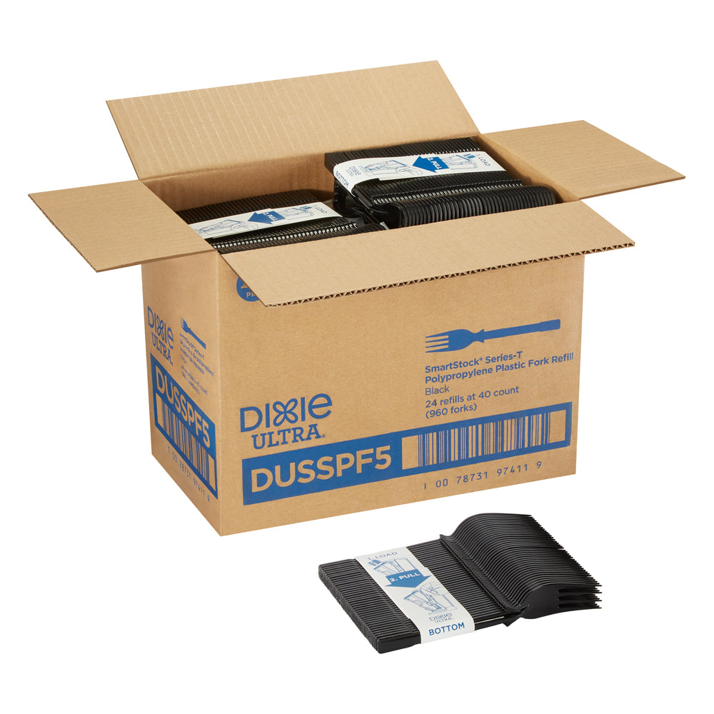 מילוי מזלג מפוליפרופילן למתקן GP PRO DIXIE ULTRA® SMARTSTOCK® SERIES-T, שחור, 960 מזלגות לכל מארז