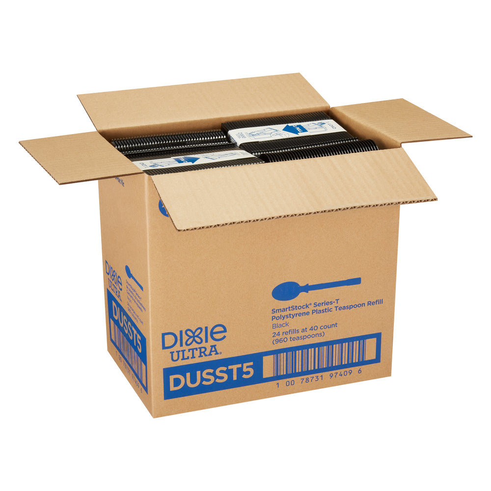 מילוי כפית מפלסטיק קשיח למתקן GP PRO DIXIE ULTRA® SMARTSTOCK® SERIES-T, שחור, (24 מארזים של 40 חתיכות סהכ 960 חתיכות)