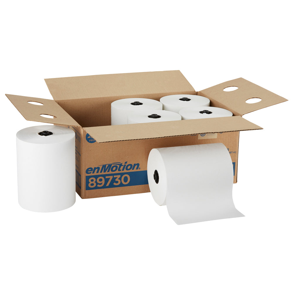 גלילי מגבות נייר ממוחזרים ENMOTION® FLEX מבית GP PRO (ג'ורג'יה פסיפיק), לבן, (6 גלילים של 167.64 מטרים סהכ 1,005.84 מטרים)
