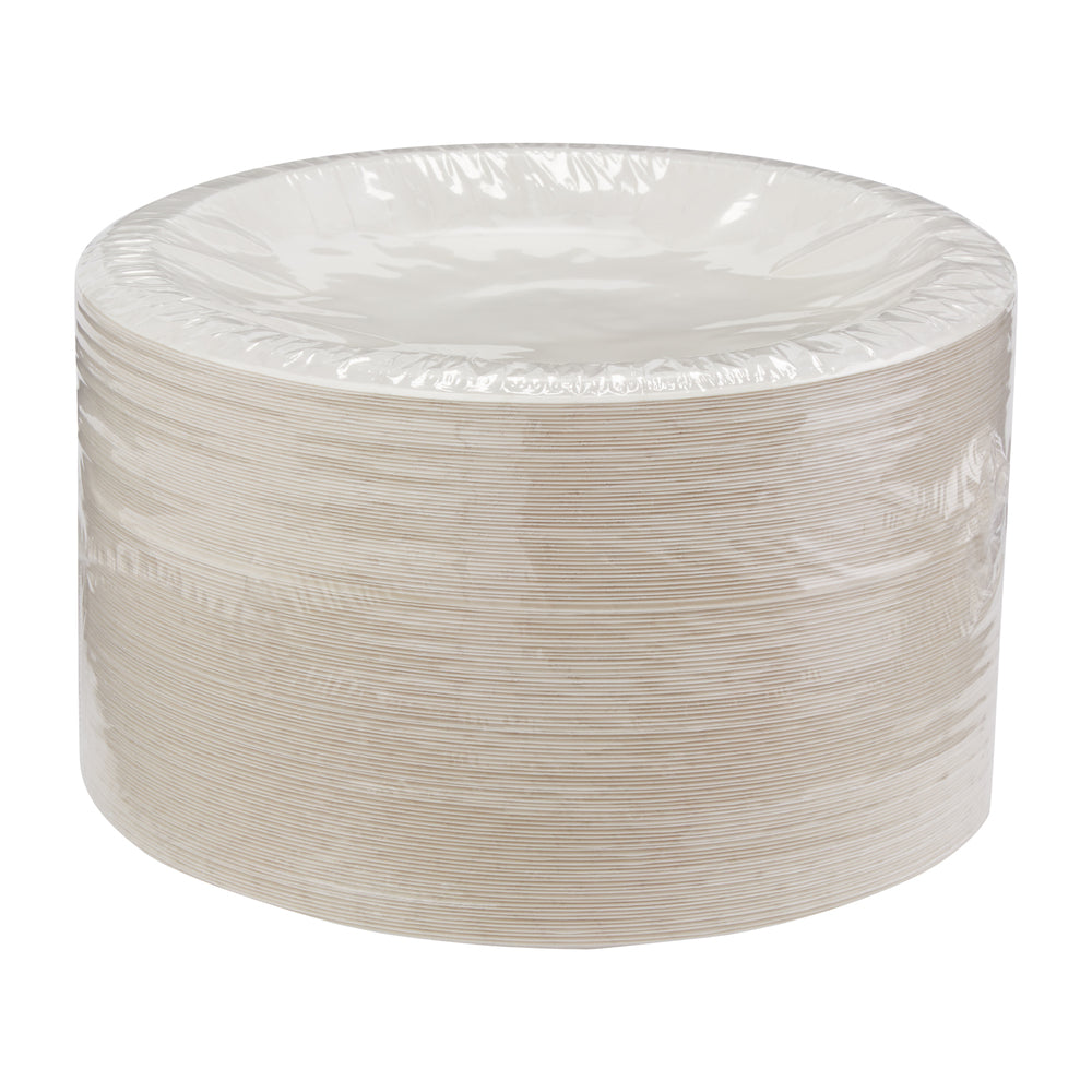 צלחות נייר עבות במיוחד (IN 10 1/16) מסדרת DIXIE ULTRA® מבית GP PRO (ג'ורג'יה פסיפיק), לבן, 500 צלחות לכל מארז