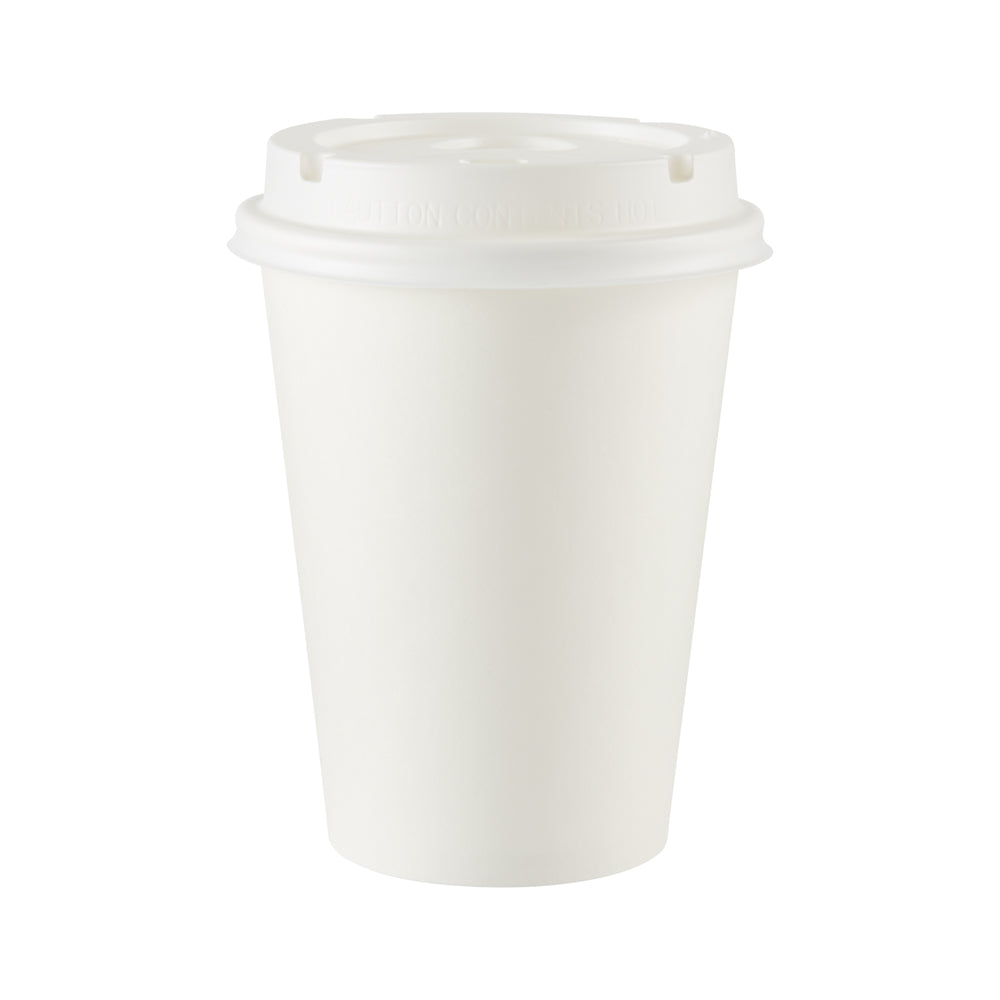 כוסות נייר חמות DIXIE® 12 OZ מבית GP PRO (ג'ורג'יה פסיפיק), מתאימות למכסים גדולים, לבן, 1,000 כוסות לכל מארז