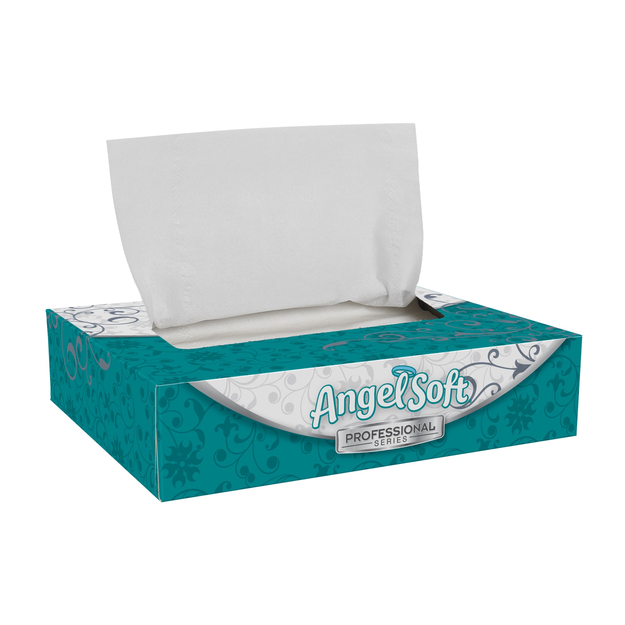 רקמת פנים דו-שכבתית מהסדרה המקצועית של ®Angel Soft Professional מאת GP PRO (ג'ורג'יה פסיפיק), קופסה שטוחה בגודל אישי, (60 קופסאות של 50 גליונות סהכ 3,000 גליונות)