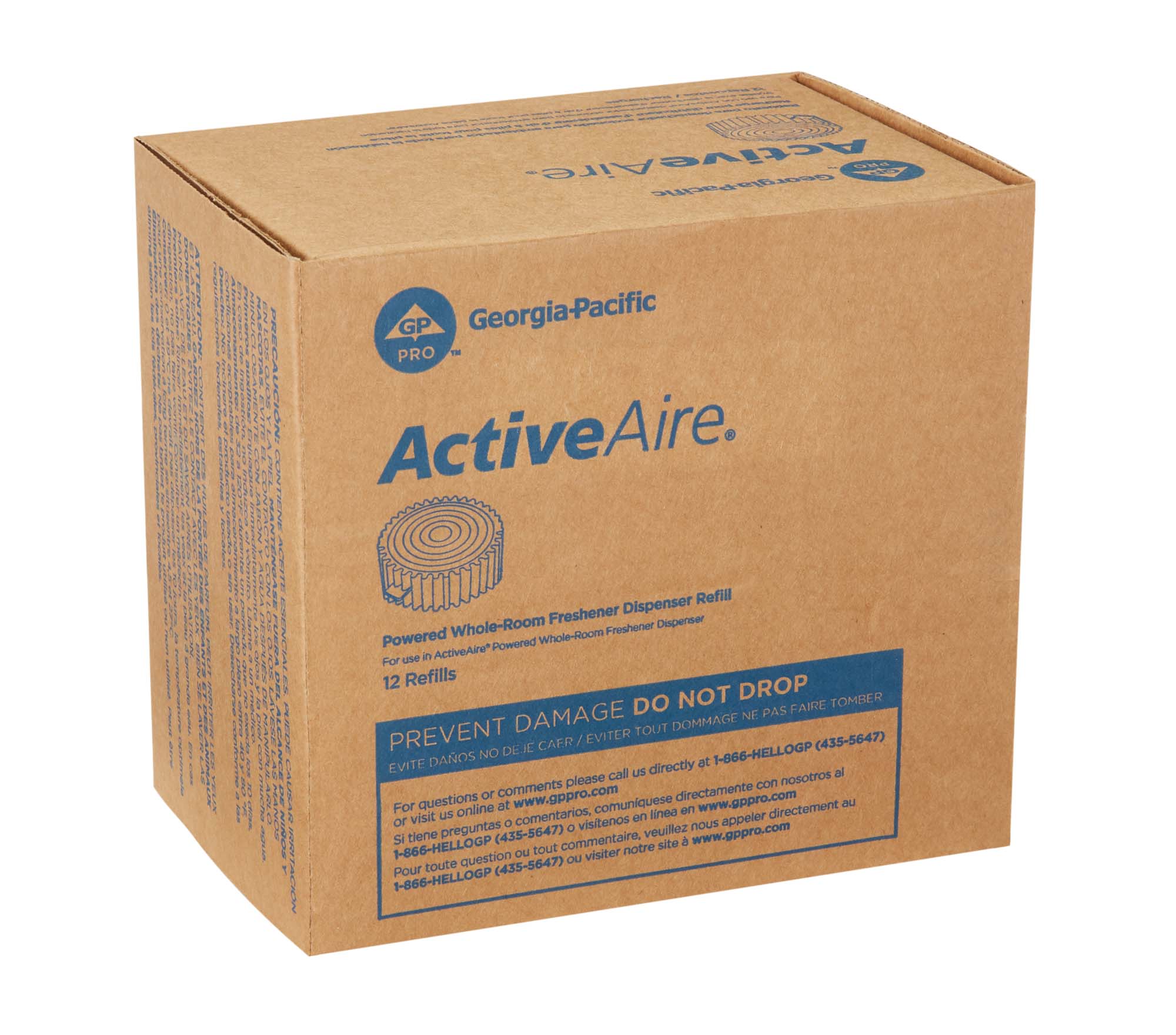 מילוי מתקן מטהר לחדר שלם מהמותג ACTIVEAIRE® מבית GP PRO (ג'ורג'יה פסיפיק), לבנדר, 12 מחסניות לכל מארז