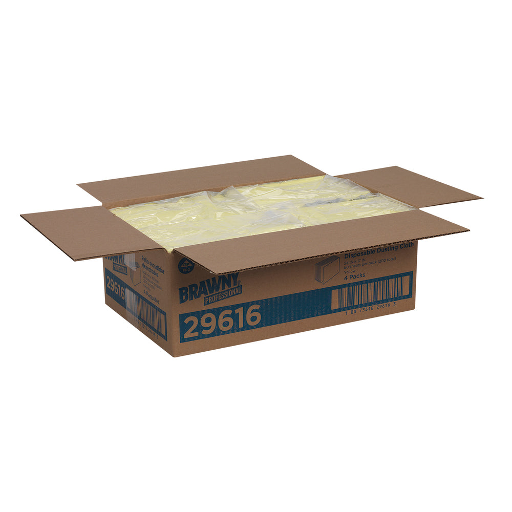 מטליות אבק חד פעמיות של PROFESSIONAL BRAWNY® מבית GP PRO (ג'ורג'יה פסיפיק), צהוב, (4 חבילות של 50 מגבות סהכ 200 מגבות)