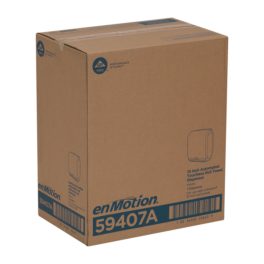 מתקן מגבות נייר אוטומטי ללא מגע 2 גלילים ENMOTION® 10 מבית GP PRO (ג'ורג'יה פסיפיק), לבן, מתקן אחד