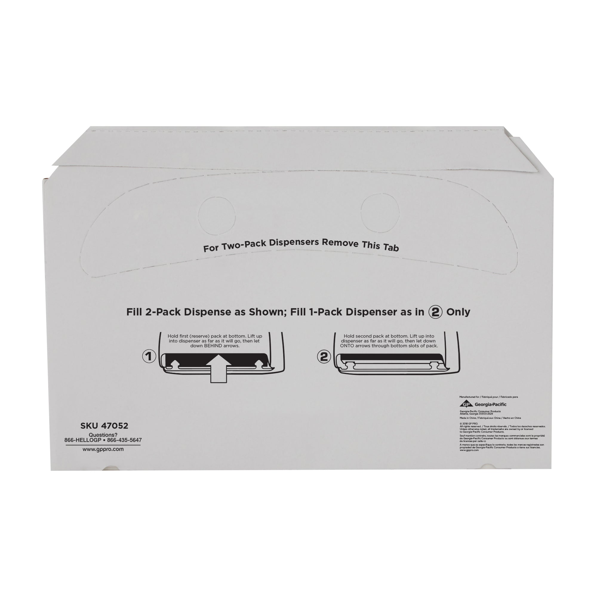 כיסוי מושב אסלה מתקפל ל- 1/2 PACIFIC BLUE SELECT® מבית GP PRO (ג'ורג'יה פסיפיק), לבן, 1,000 כיסויים לכל מארז