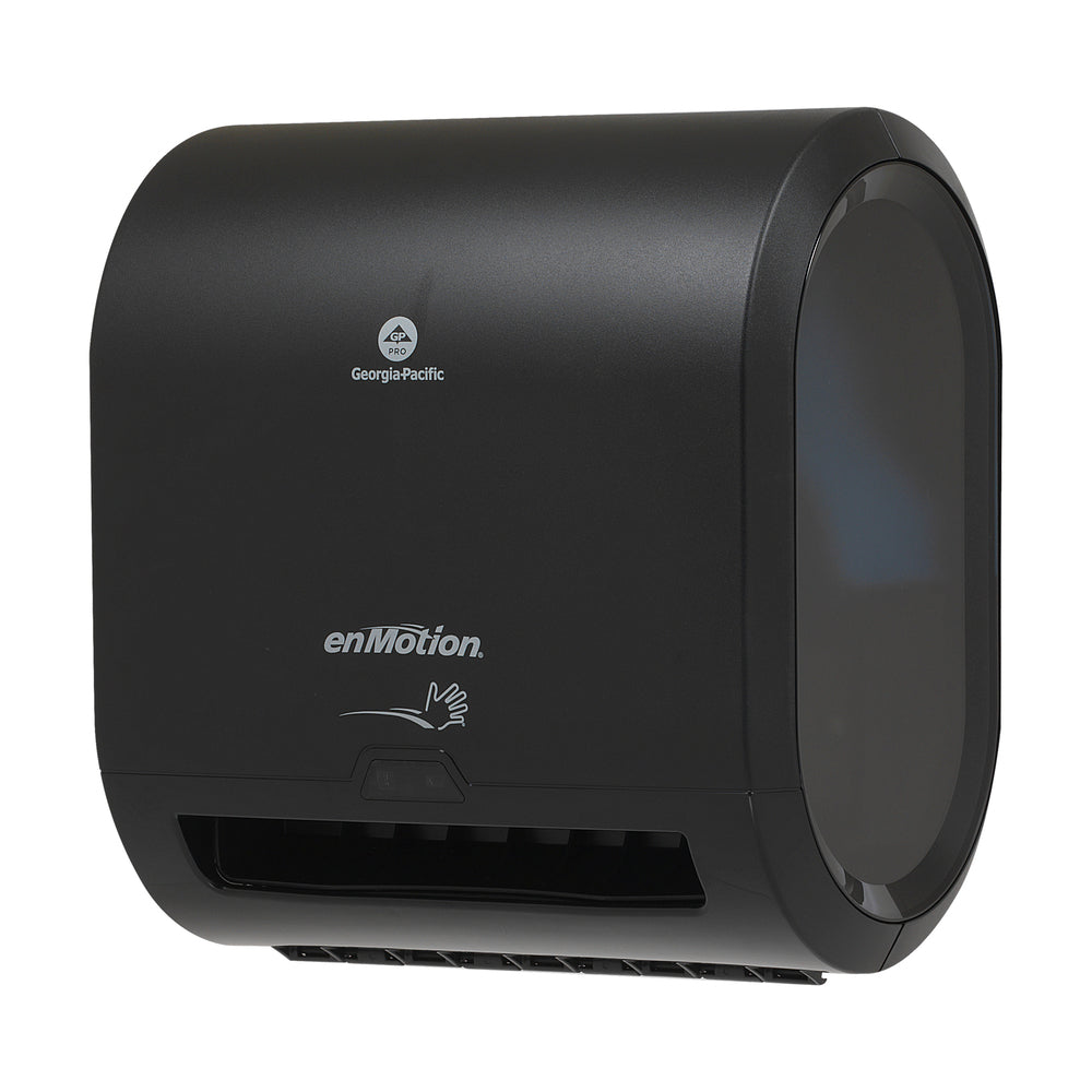 מתקן מגבות נייר אוטומטי ללא מגע בעל גליל אחד ENMOTION® IMPULS® 8 מבית GP PRO (ג'ורג'יה פסיפיק), שחור, מתקן אחד