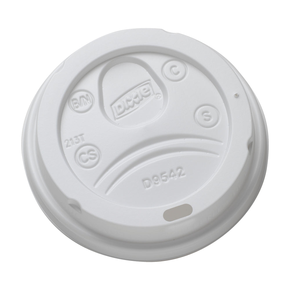 מכסי כוס חמה מפלסטיק DIXIE® DOME מבית GP PRO (ג'ורג'יה פסיפיק), גדולים, לבנים, 1,000 מכסים לכל מארז