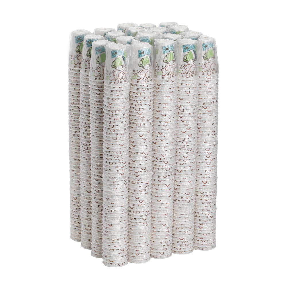 כוסות קפה חמות מנייר עטופות מבודדות של DIXIE® PERFECTOUCH® 16 OZ, מתאימות למכסים גדולים, ערפל קפה, 1,000 כוסות/מארז