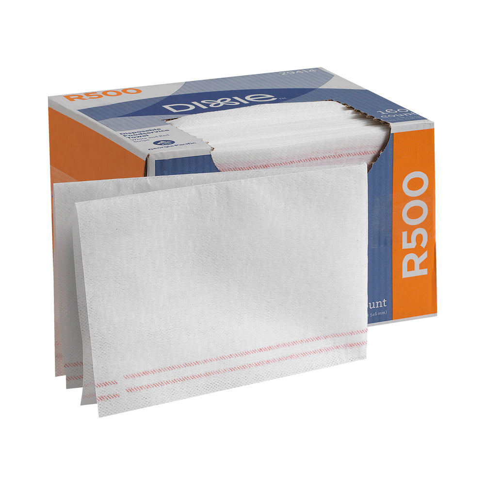 מגבות שירות מזון חד פעמיות DIXIE® R500 מבית GP PRO (ג'ורג'יה פסיפיק), פס לבן ואדום, 160 מגבות בקופסה
